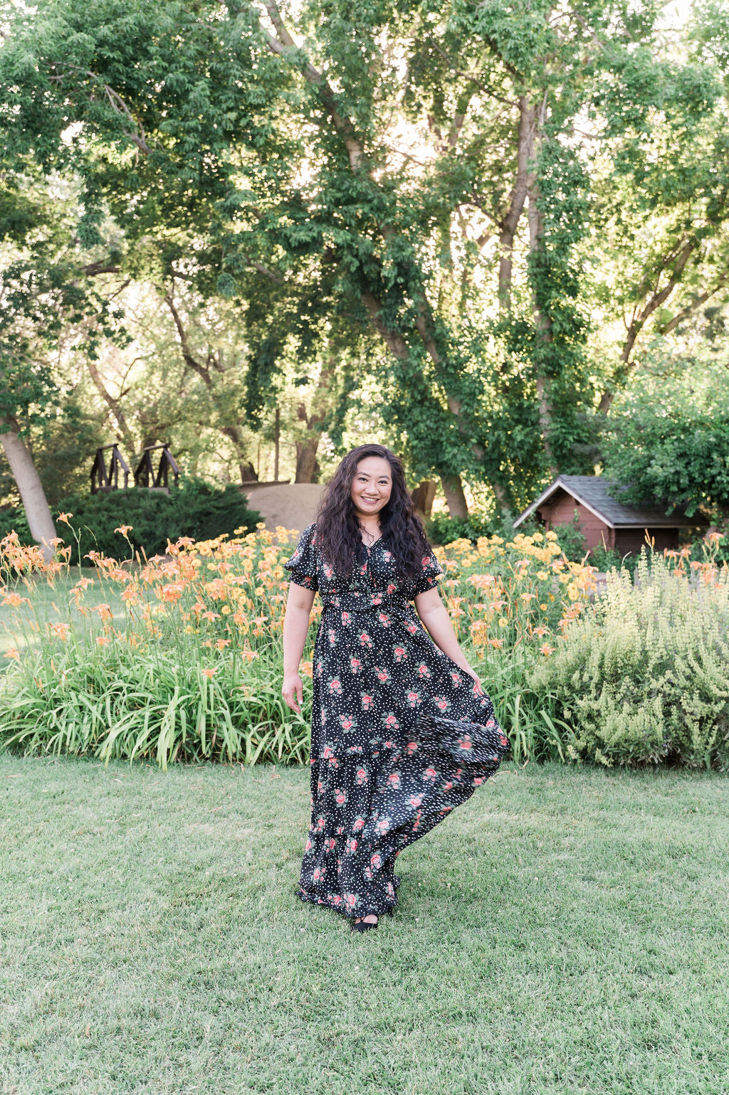 Sienna Black Floral  Maxi Dress