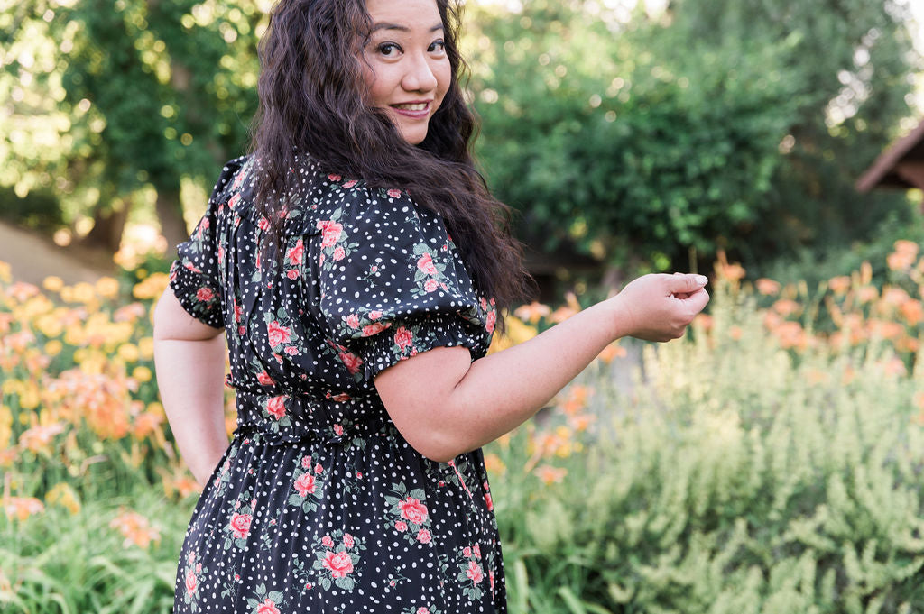 Sienna Black Floral  Maxi Dress