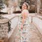 Havana Backless Floral Evening Dress