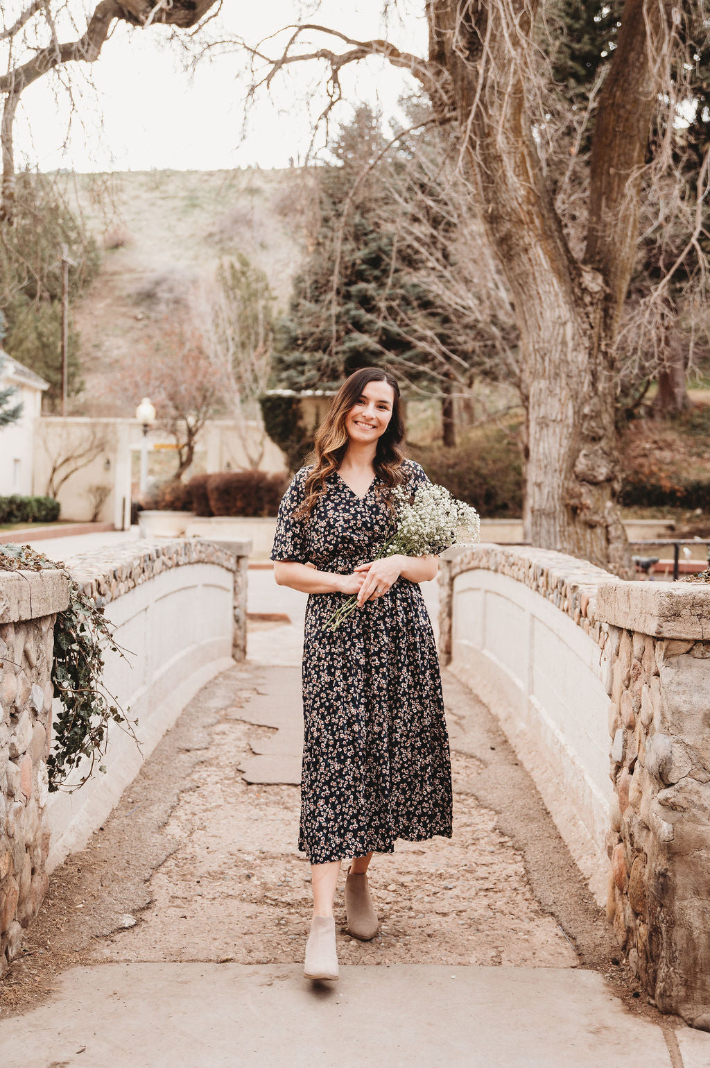 Constance Women Midi Navy Floral Dress