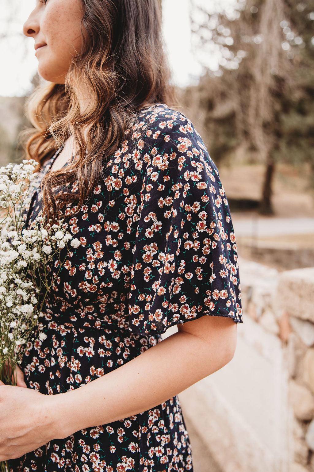 Constance Women Midi Navy Floral Dress