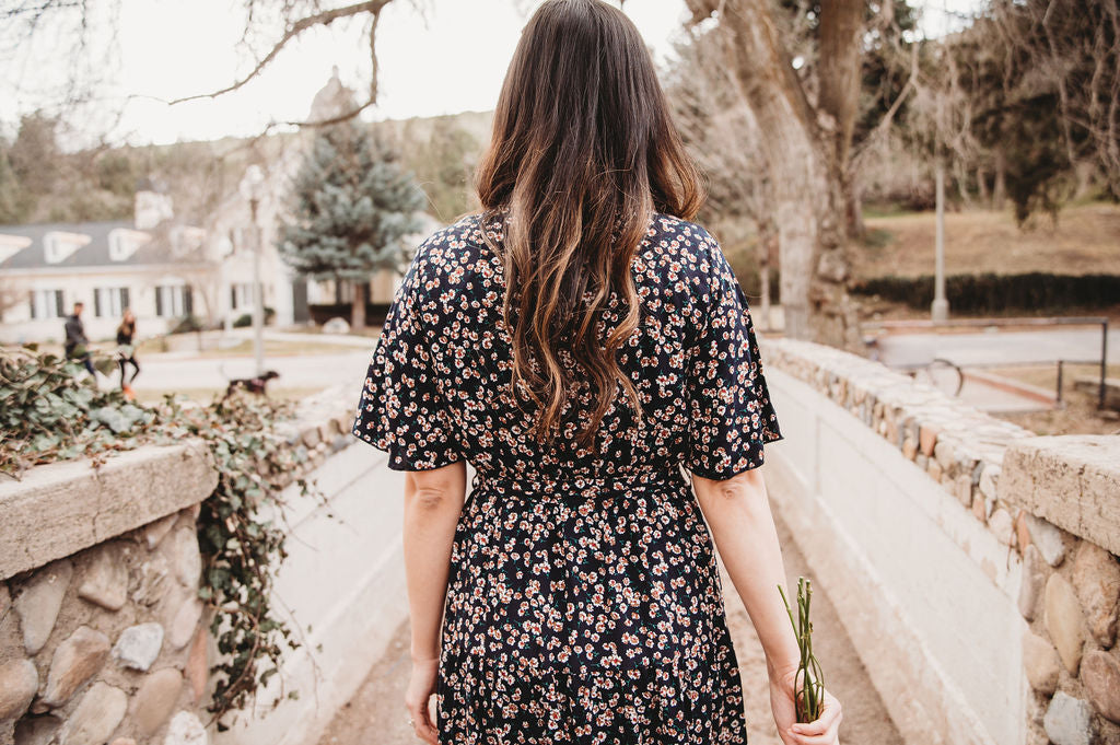 Constance Women Midi Navy Floral Dress