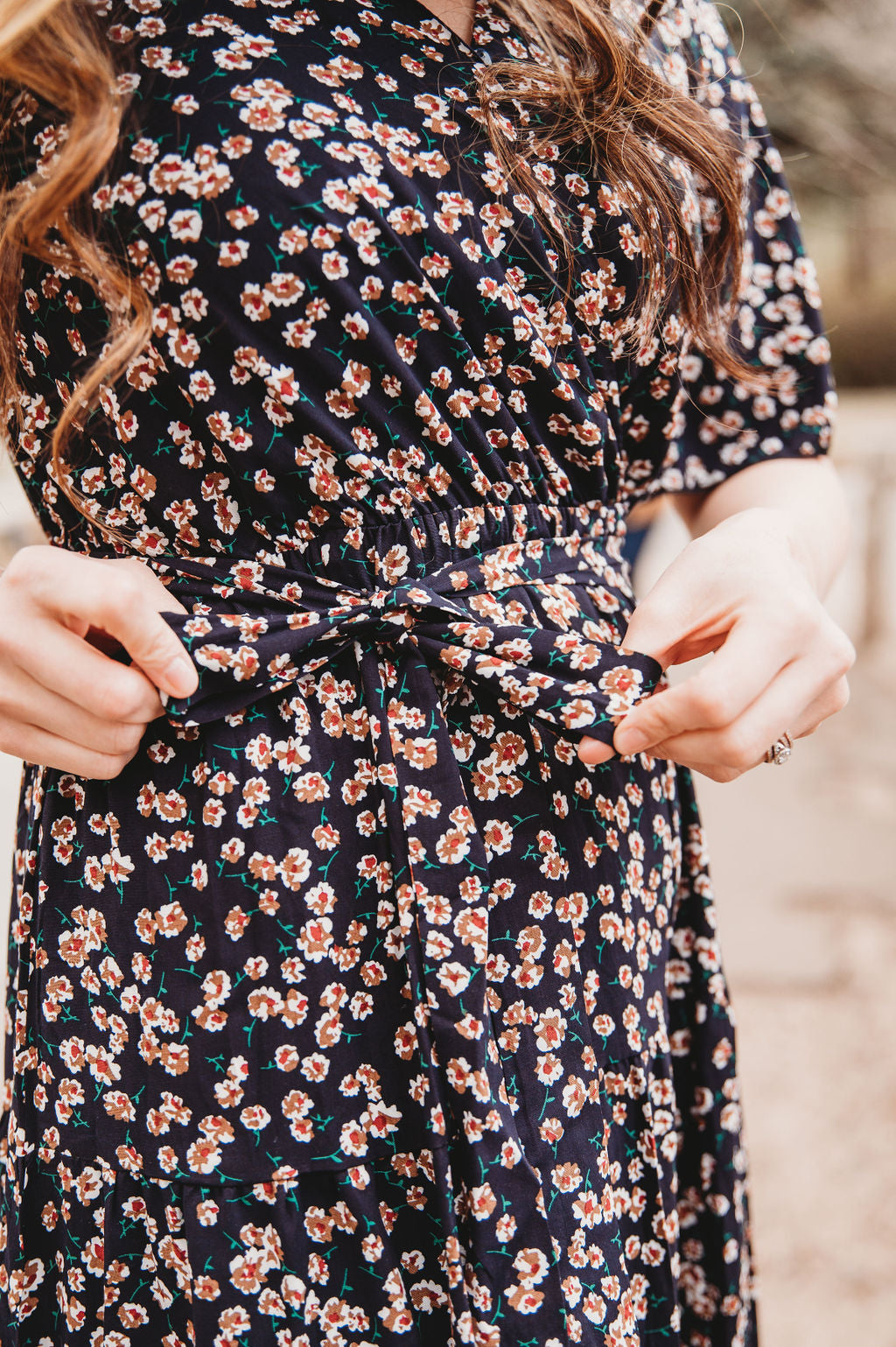 Womens navy floral sales dress