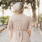 FLORAL HIGH WAIST BELTED MAXI DRESS BEIGE