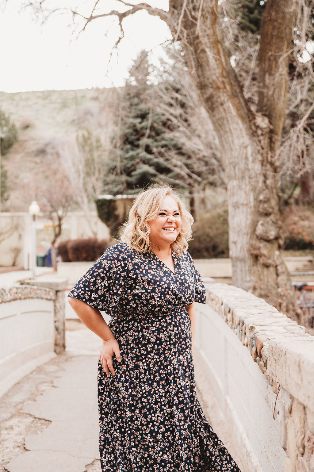 Plus size hotsell navy floral dress