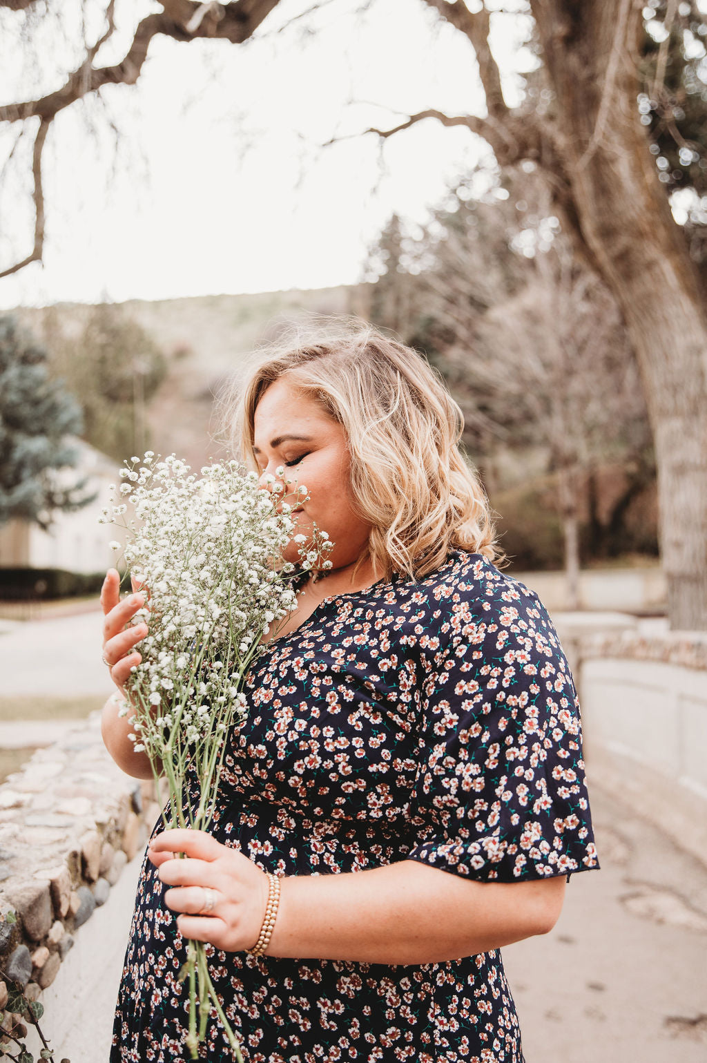 Constance Women Midi Navy Floral Dress