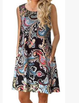 Lina Sleeveless Floral Women Mini Dress